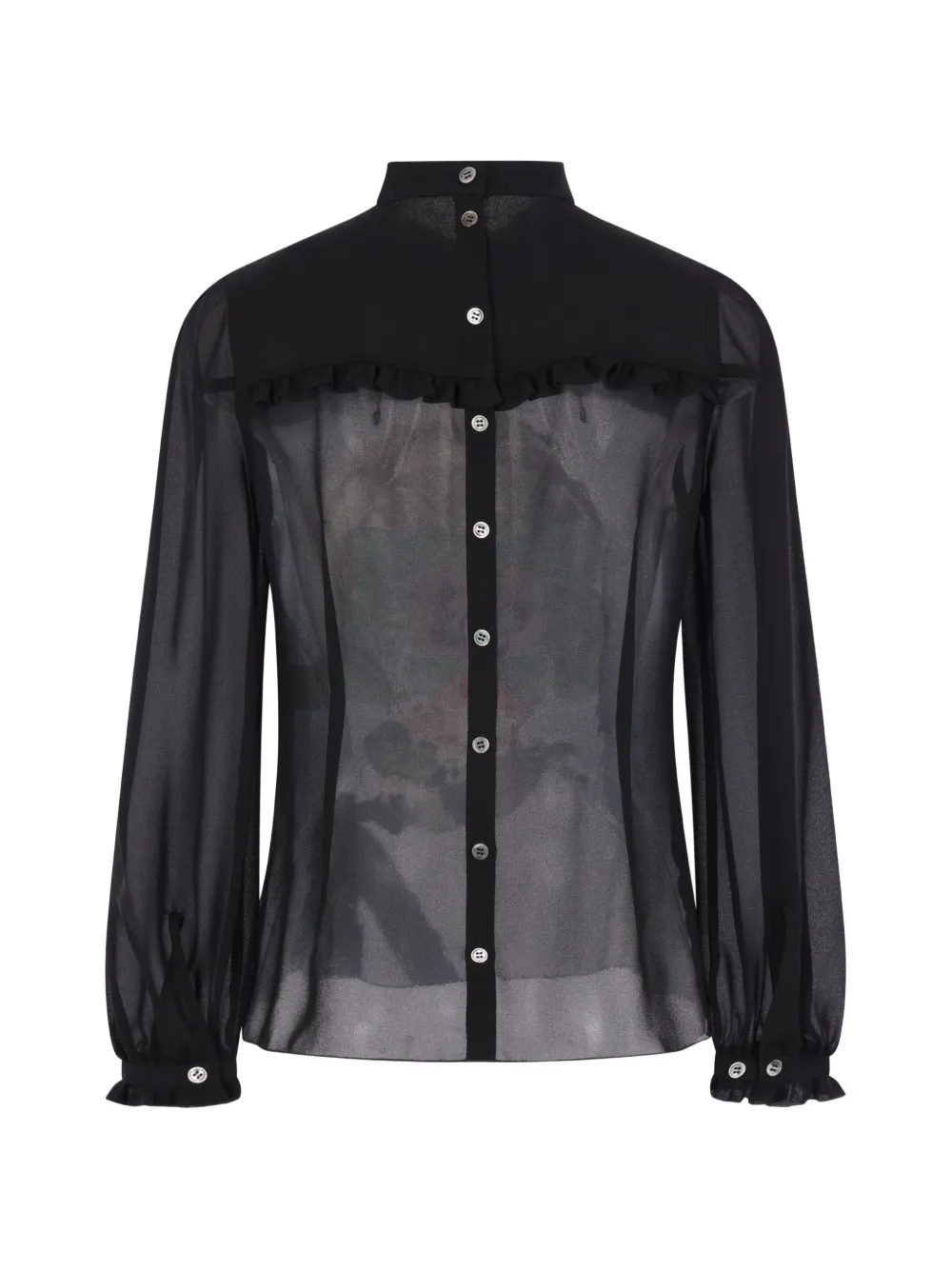 Undercover Shirt met print en ruches Zwart