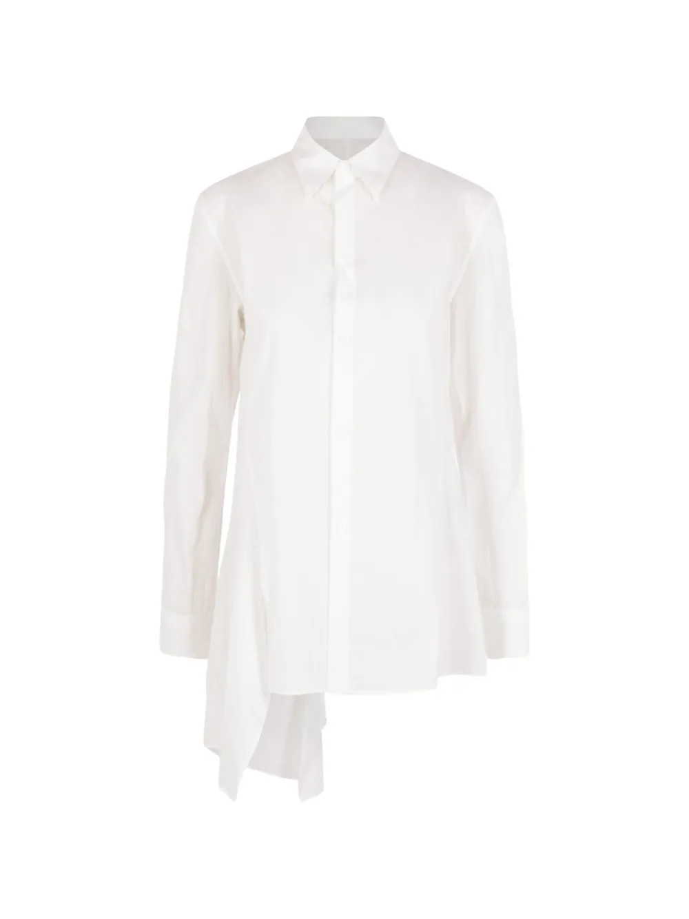 Yohji Yamamoto asymmetric crinkled shirt - Weiß
