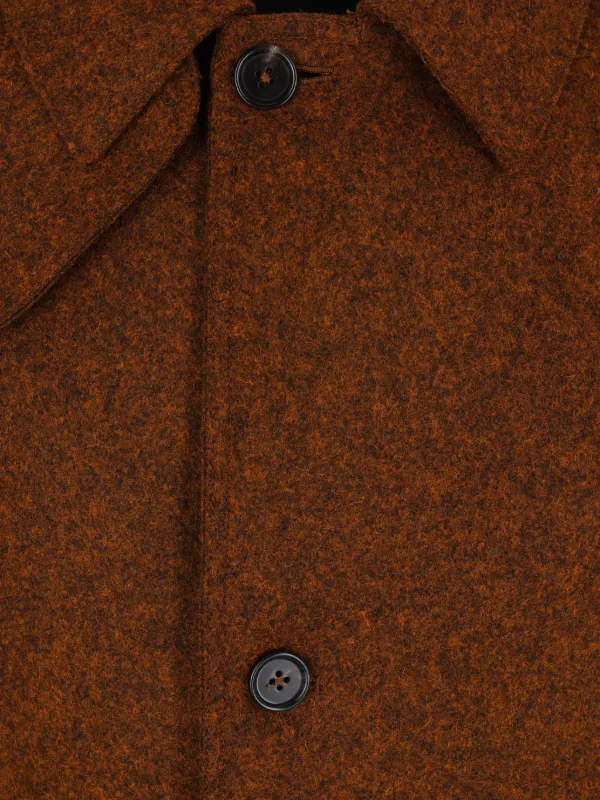 Jil Sander Felt Wool Coat | Brown | FARFETCH