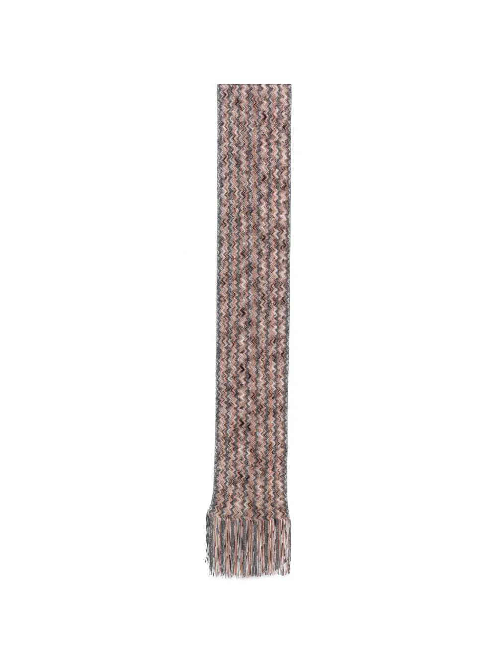 Missoni zigzag-knit fringed scarf - Grigio