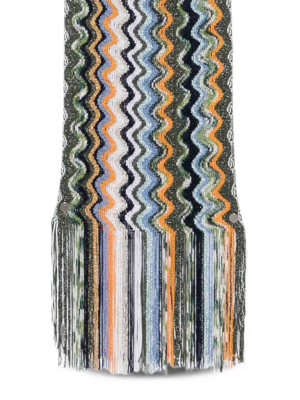 Missoni zigzag-knit fringed scarf Groen