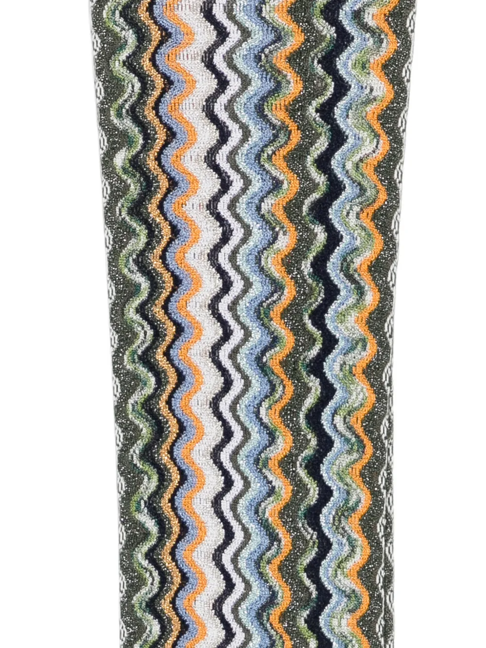 Missoni zigzag-knit fringed scarf Groen