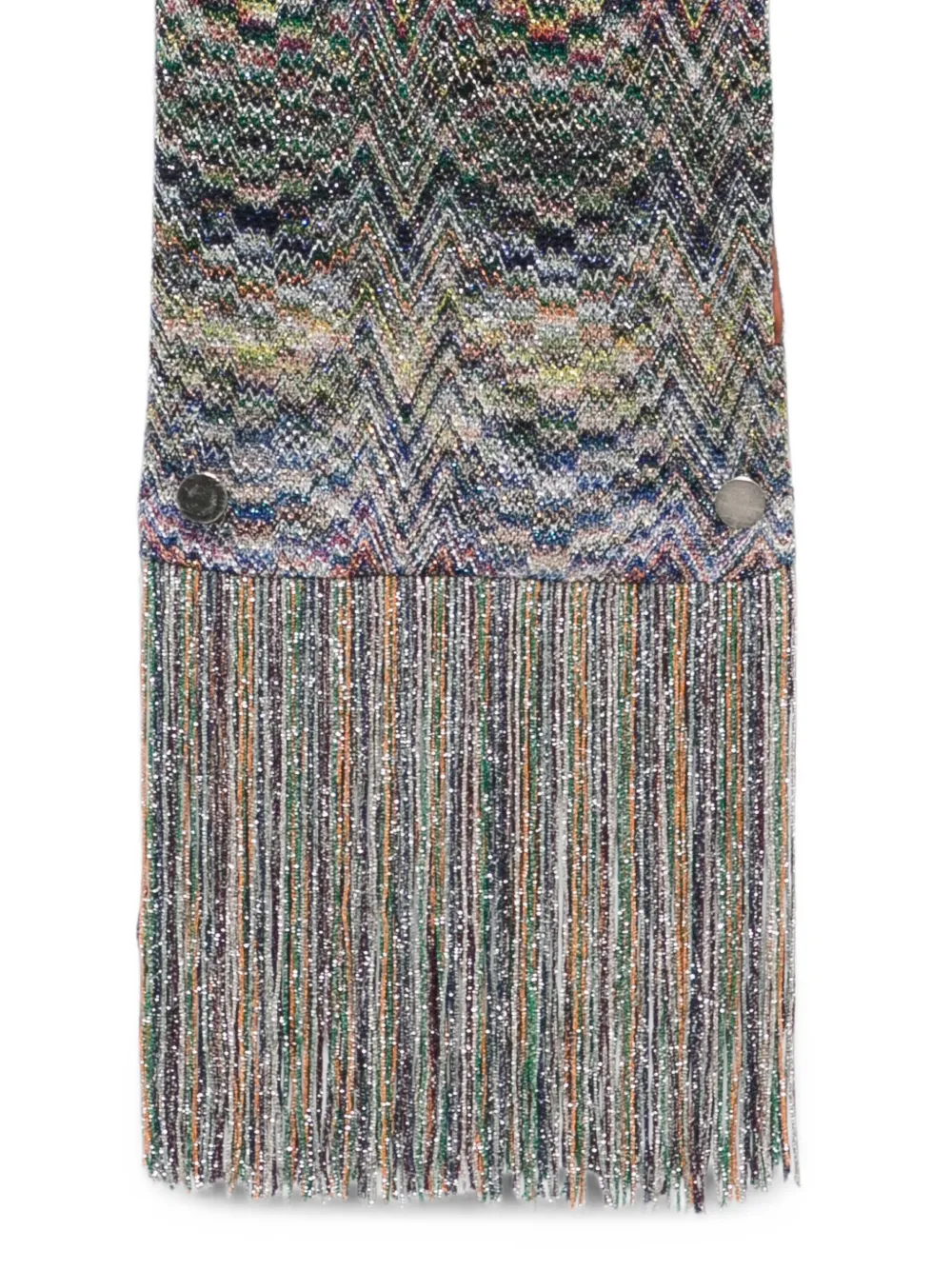 Missoni Sjaal met franje en zigzagprint Grijs