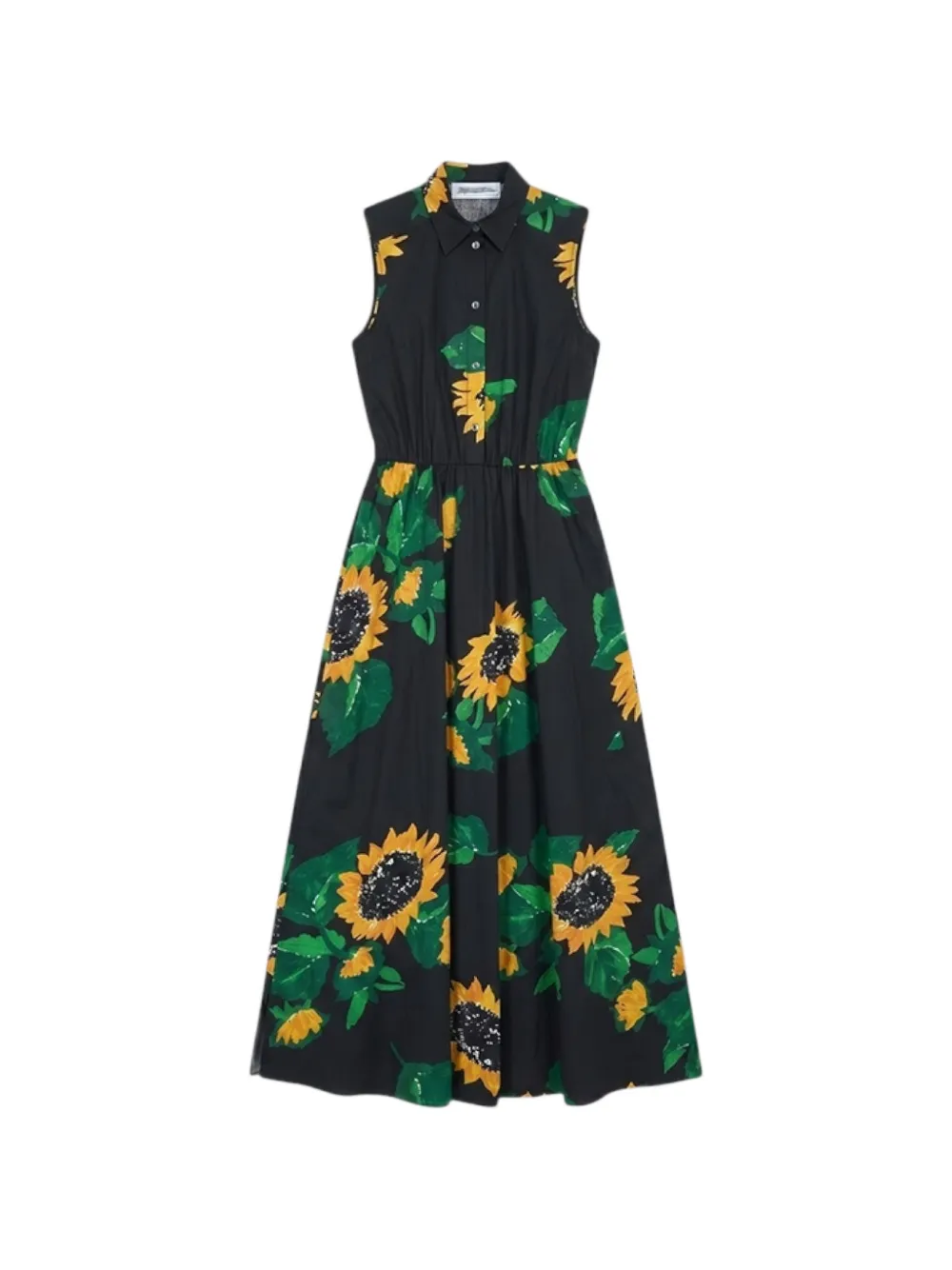 MOSCHINO JEANS sunflower-print maxi dress - Nero