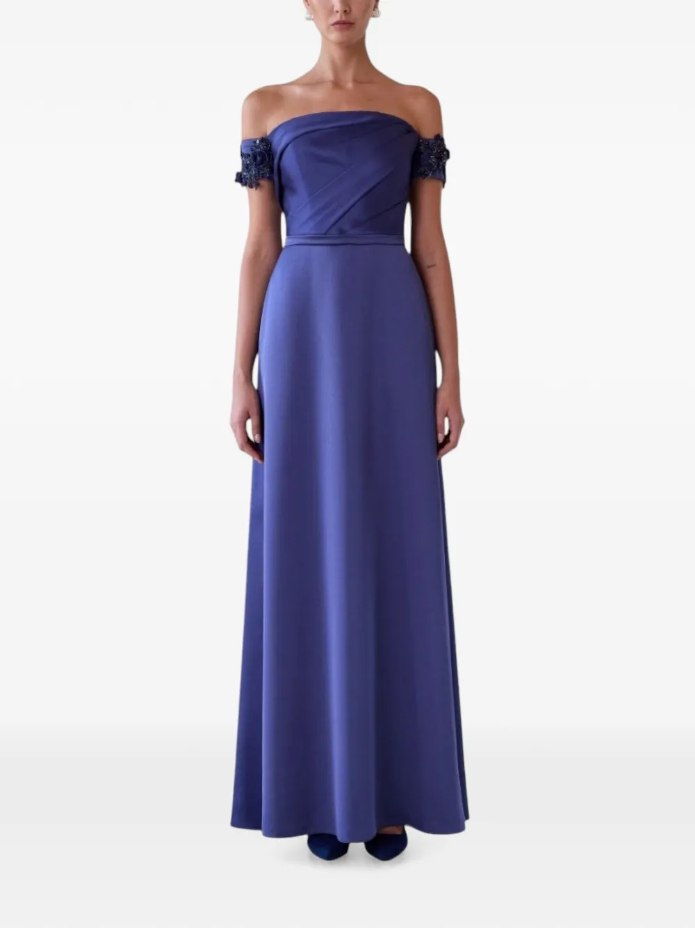 Charo Ruiz Ibiza off-shoulder gown Blauw