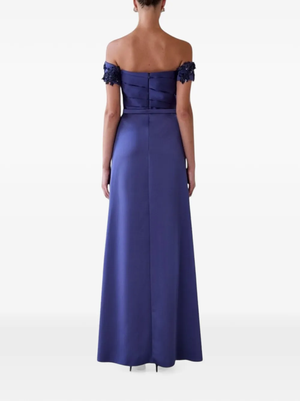 Charo Ruiz Ibiza off-shoulder gown Blauw