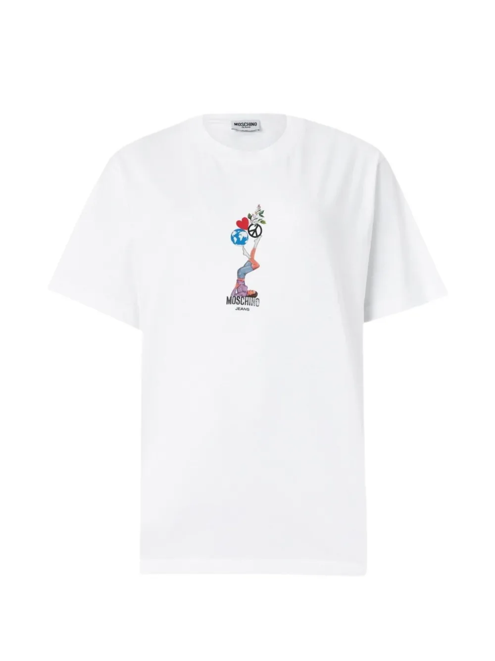 MOSCHINO JEANS graphic-print T-shirt - Bianco