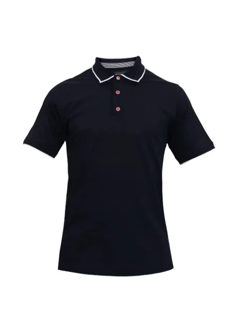 Kiton piped-trim polo shirt