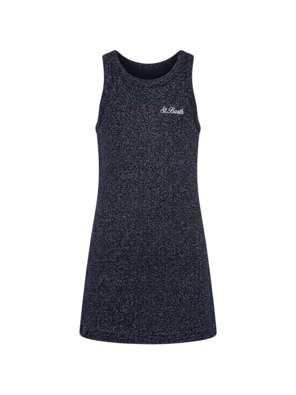 MC2 Saint Barth Kids Jennifer lurex midi-jurk met geborduurd logo Blauw