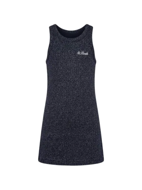 MC2 Saint Barth Kids Jennifer logo-embroidered lurex midi dress