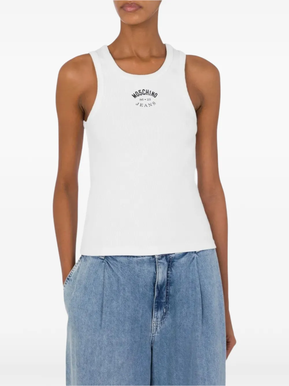 MOSCHINO JEANS Ribgebreide top Wit