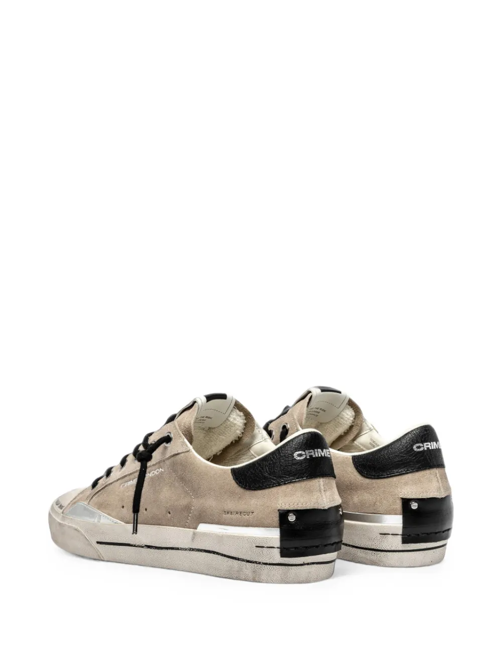 Crime London distressed-effect suede sneakers Beige