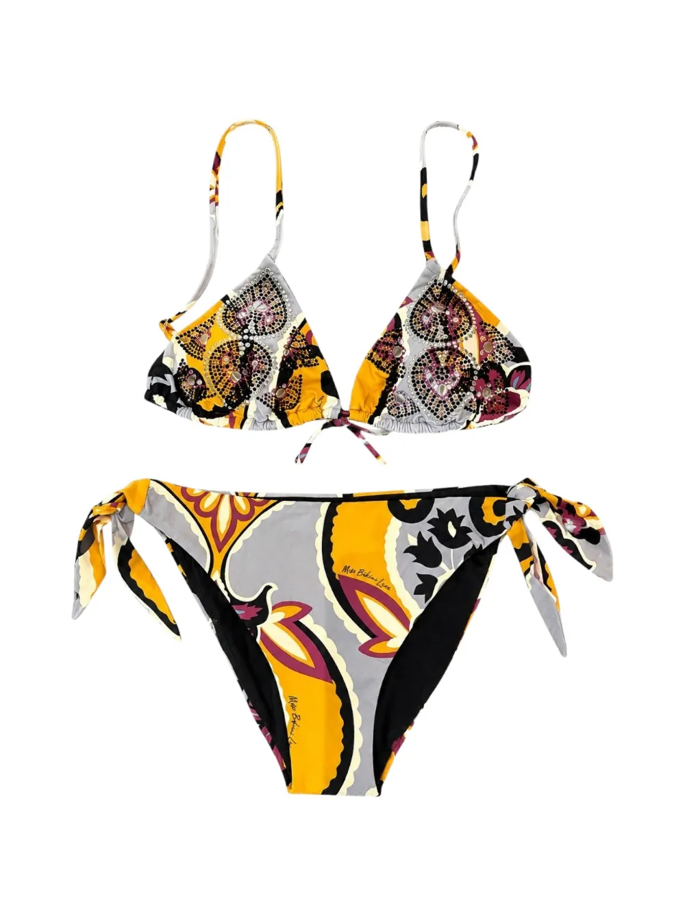 Miss Bikini Bikini con strass - Grigio