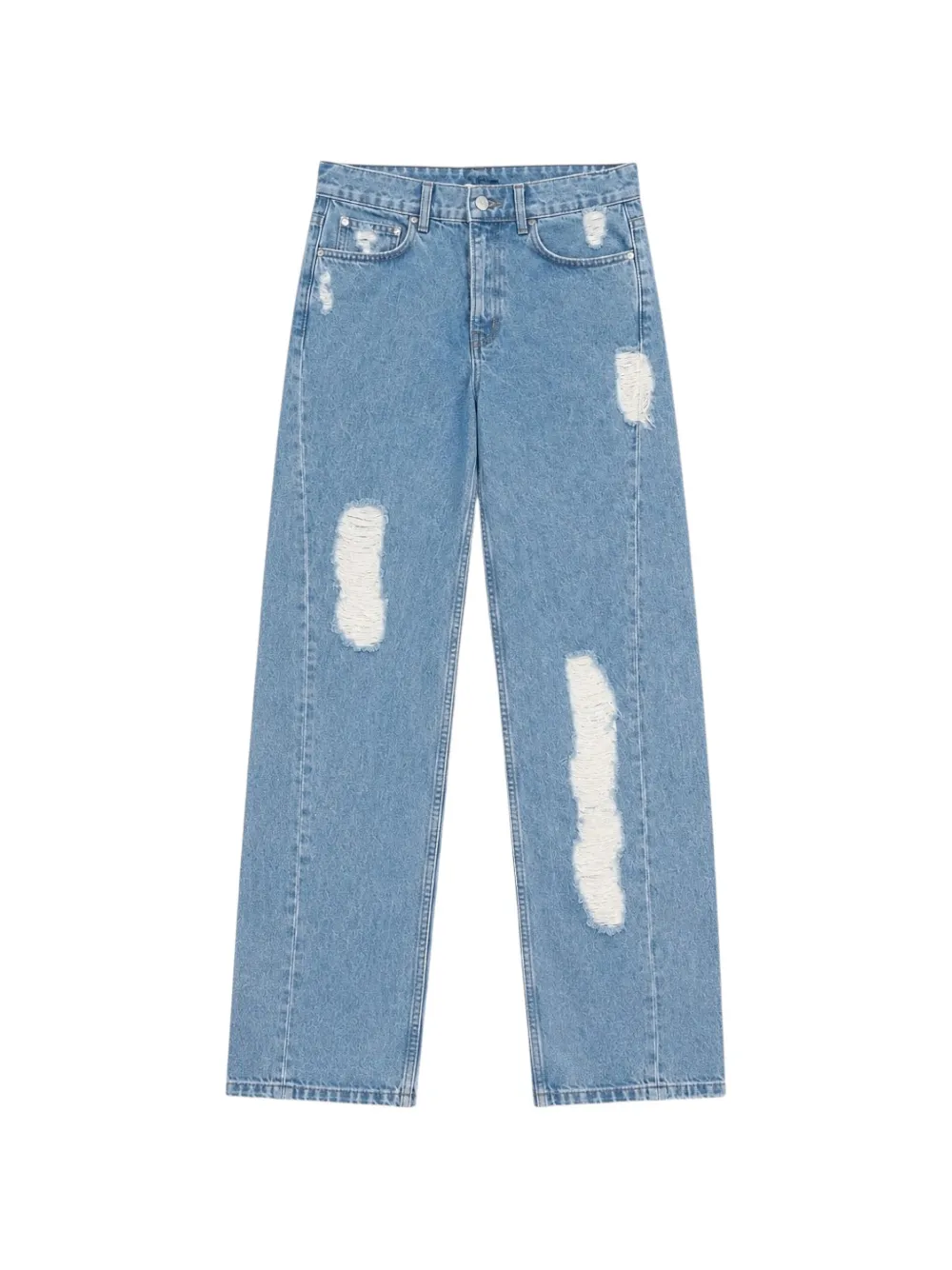 MOSCHINO JEANS Jeans a gamba ampia con effetto vissuto - Blu