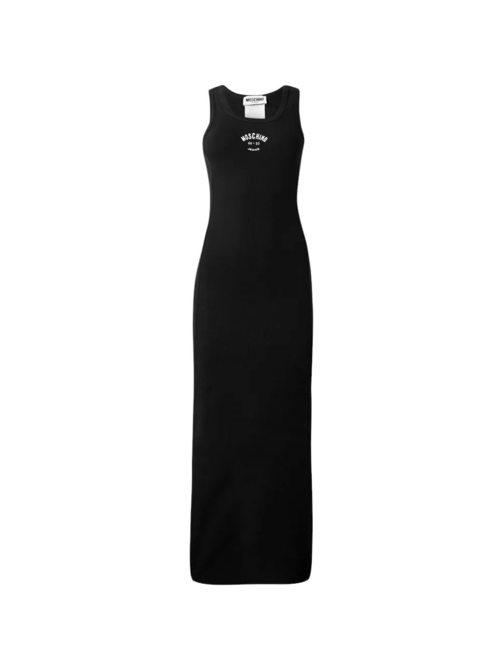 MOSCHINO JEANS ribbed logo maxi dress - Nero