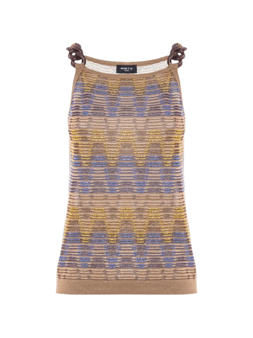 Nenette geometric-pattern knot-detail top