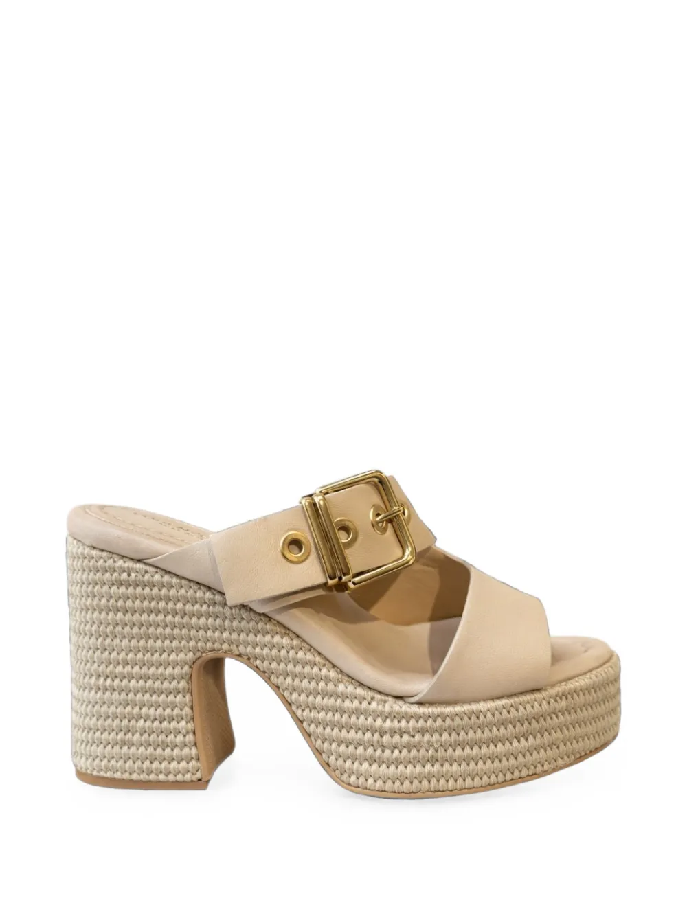 Lorenzo Mari Peonia 5 buckle-detail platform sandals Beige