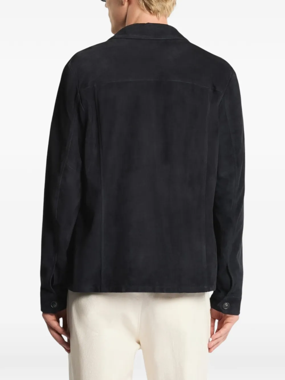 Fay Suède leren shirtjack Zwart