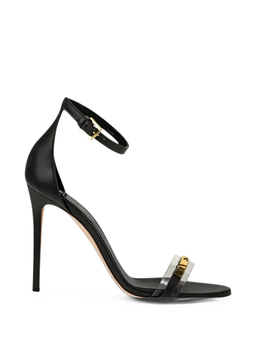 Elisabetta Franchi logo-plaque buckle-strap sandals Zwart