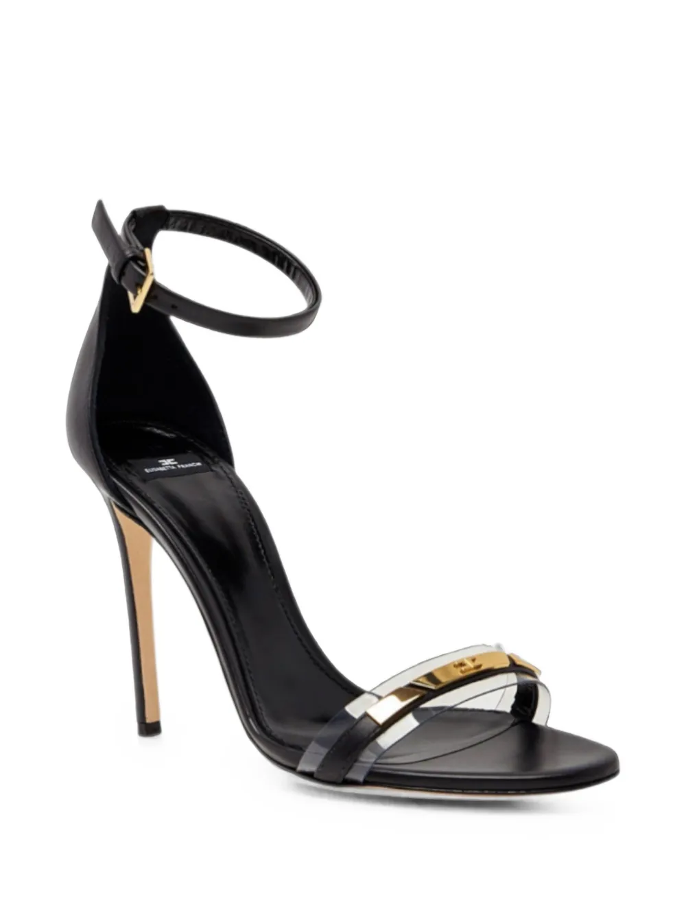 Elisabetta Franchi logo-plaque buckle-strap sandals Zwart