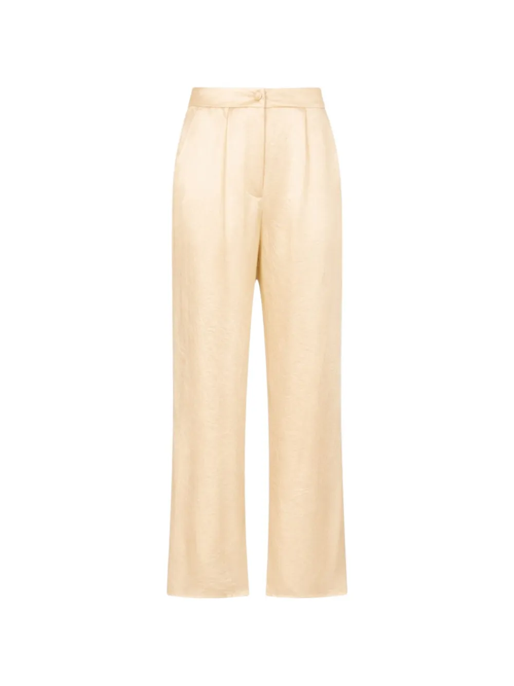 LIU JO crinkled-satin side-slit trousers - Nude