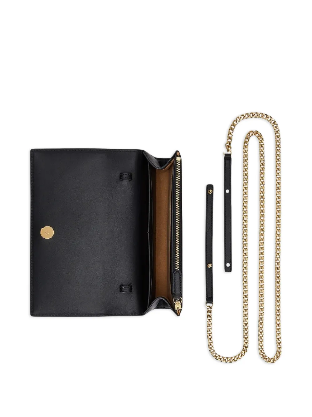 Lauren Ralph Lauren Clutch met logoplakkaat en kettingband Zwart