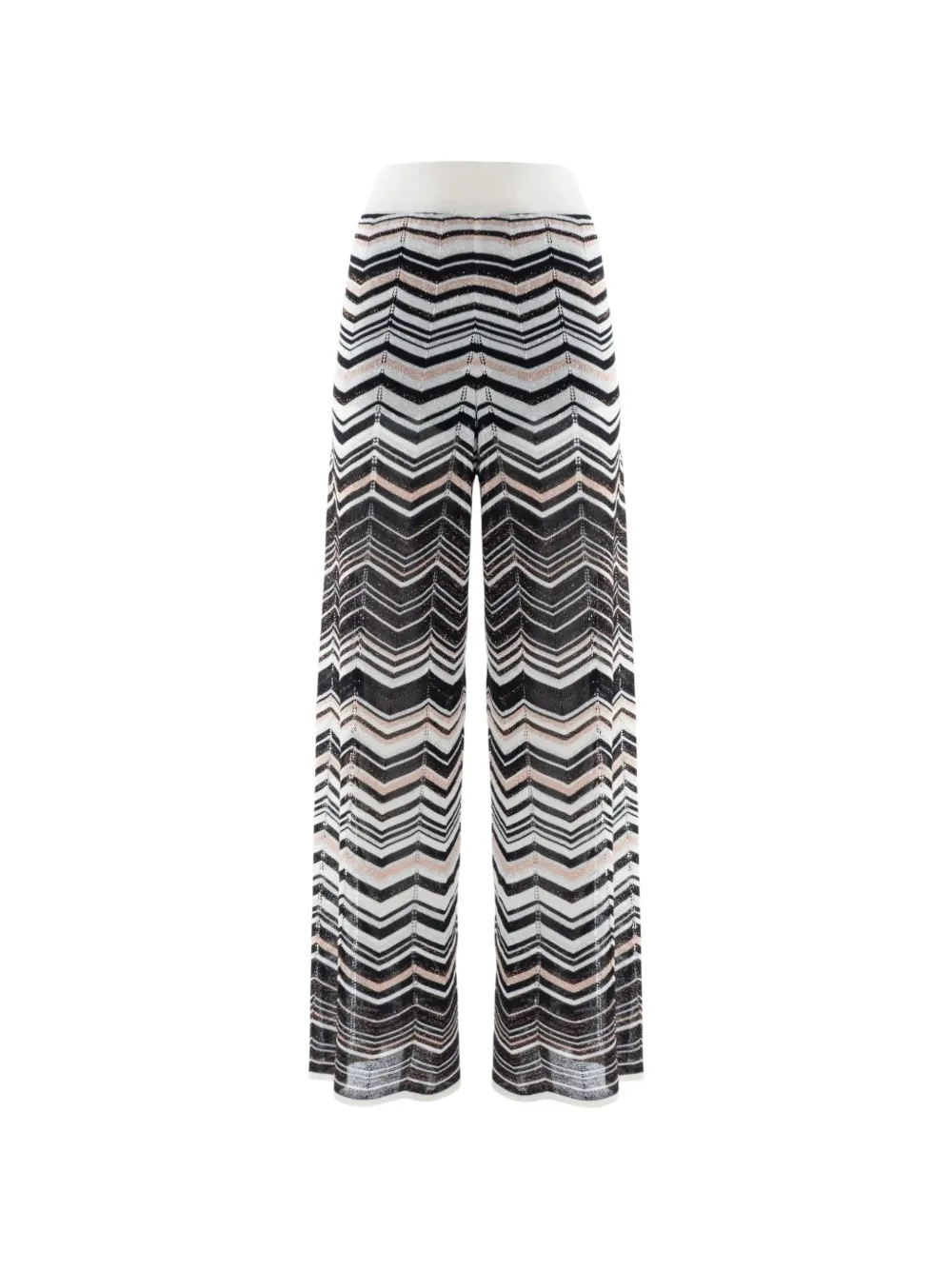 Nenette Yova zig-zag knit palazzo pants