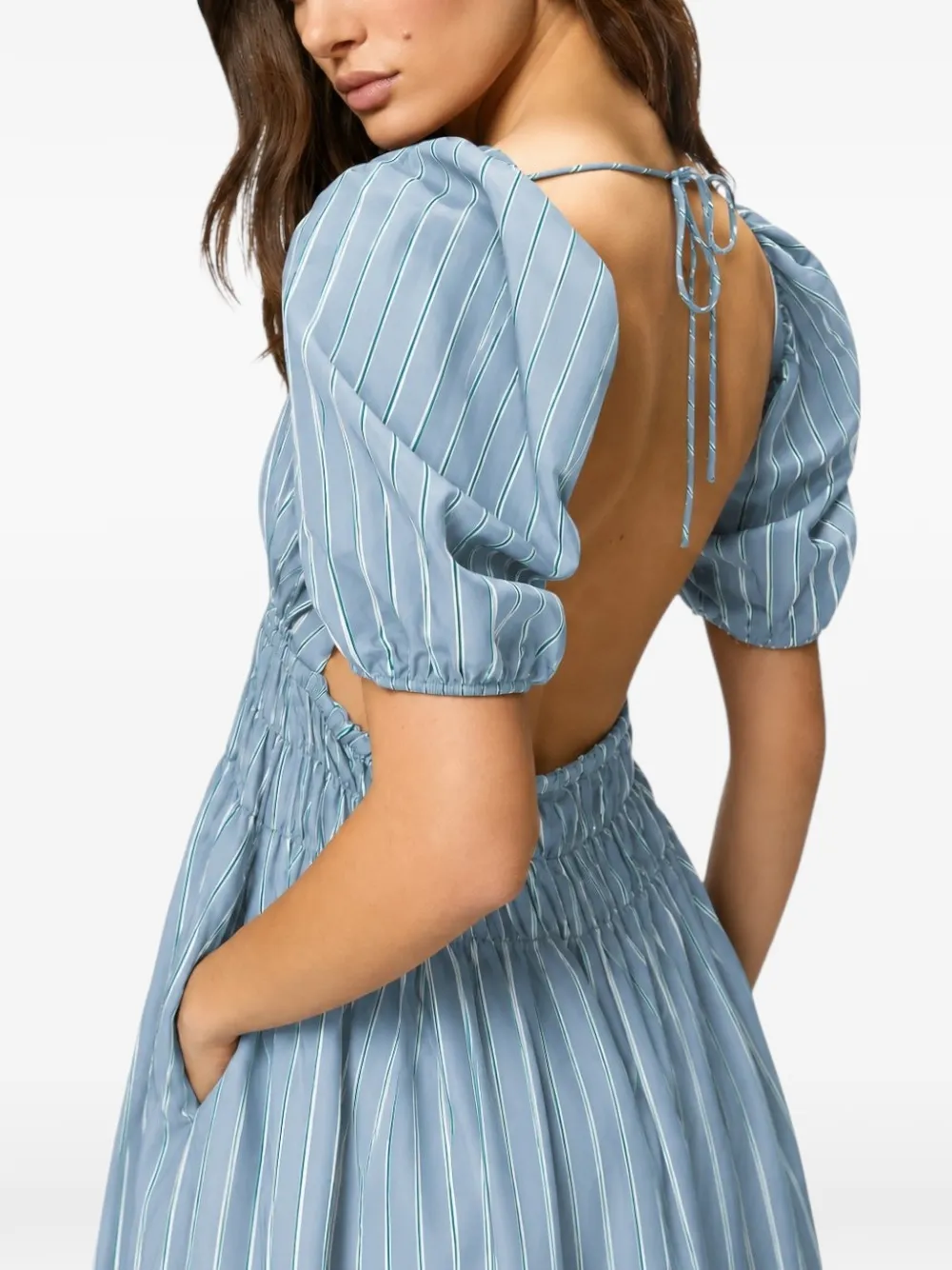 PINKO Gestreepte jurk met open achterkant Blauw