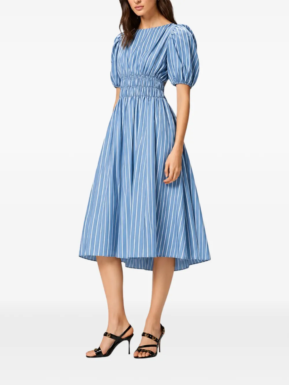 PINKO Gestreepte jurk met open achterkant Blauw