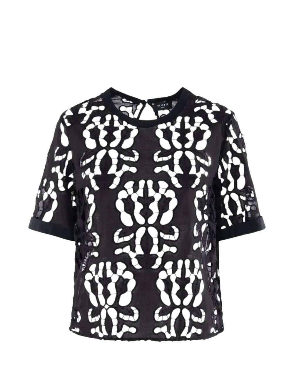 Nenette Fominik broderie-anglaise top - Nero