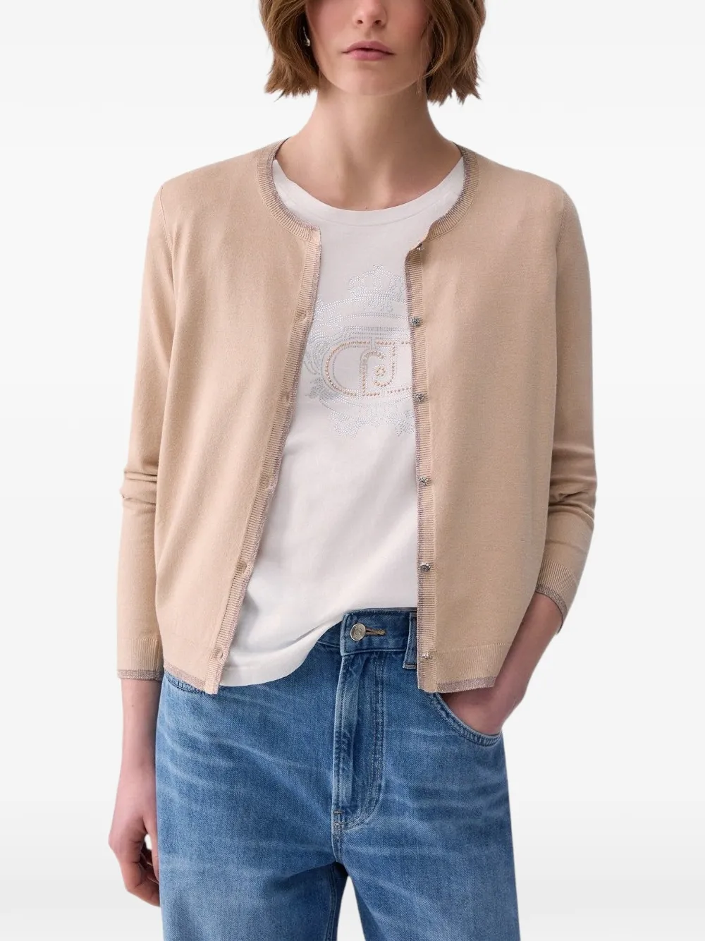 LIU JO Vest met split Beige