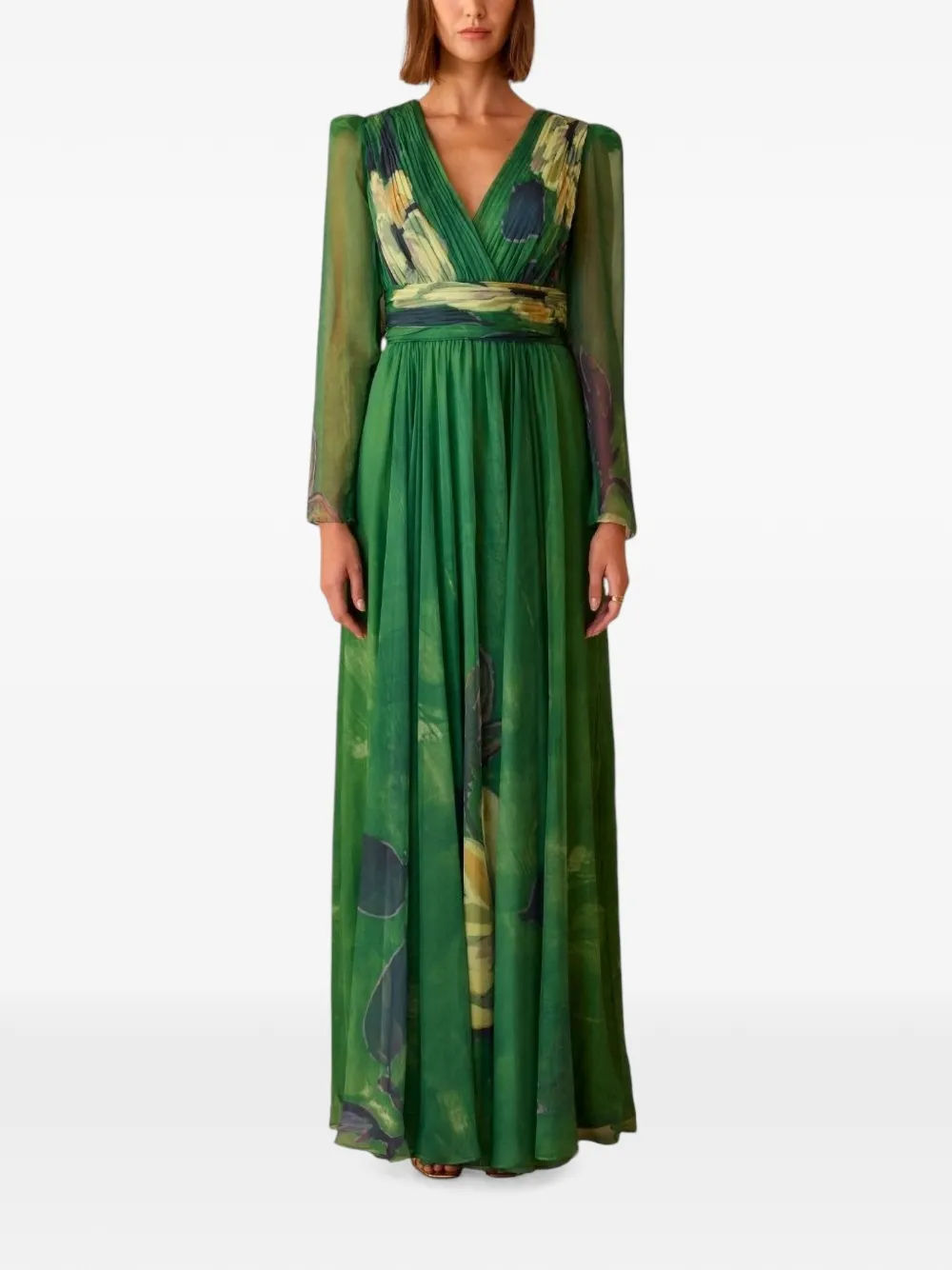 Charo Ruiz Ibiza Abito maxi-jurk met bloemenprint Groen