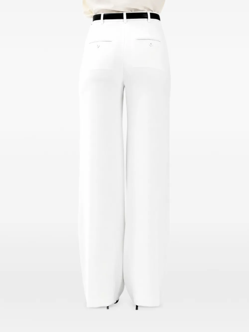 'S Max Mara Metamico broek met wijde pijpen en ceintuur Wit