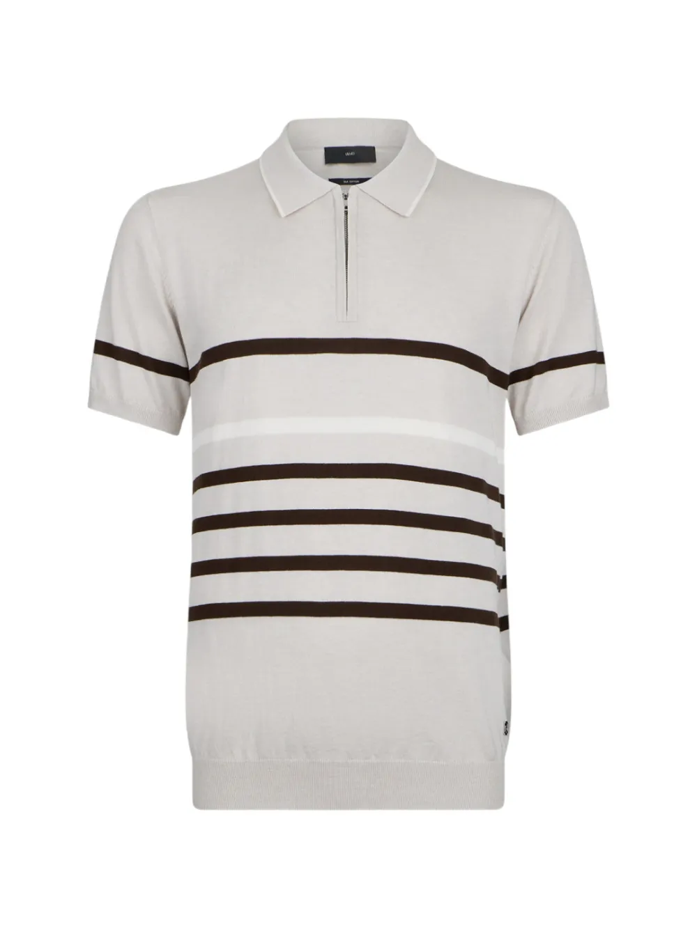 LIU JO striped silk-blend polo shirt - Grau