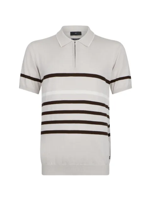 LIU JO striped silk-blend polo shirt