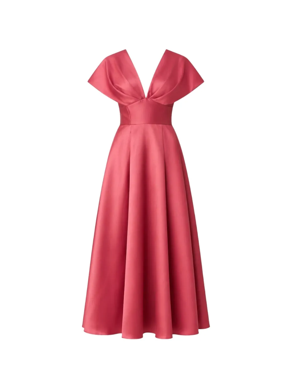 Charo Ruiz Ibiza robe mi-longue plissée à col v - Rouge Charo Ruiz Ibiza robe mi-longue plissée à col v - Rouge
