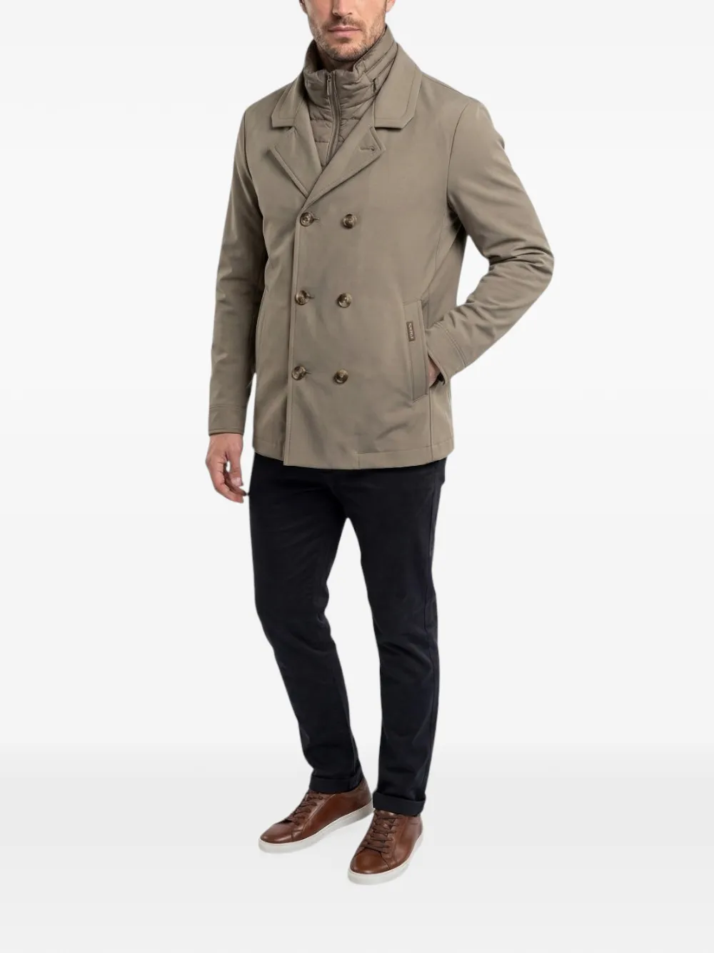 Moorer Sailorjas met dubbele rij knopen Beige