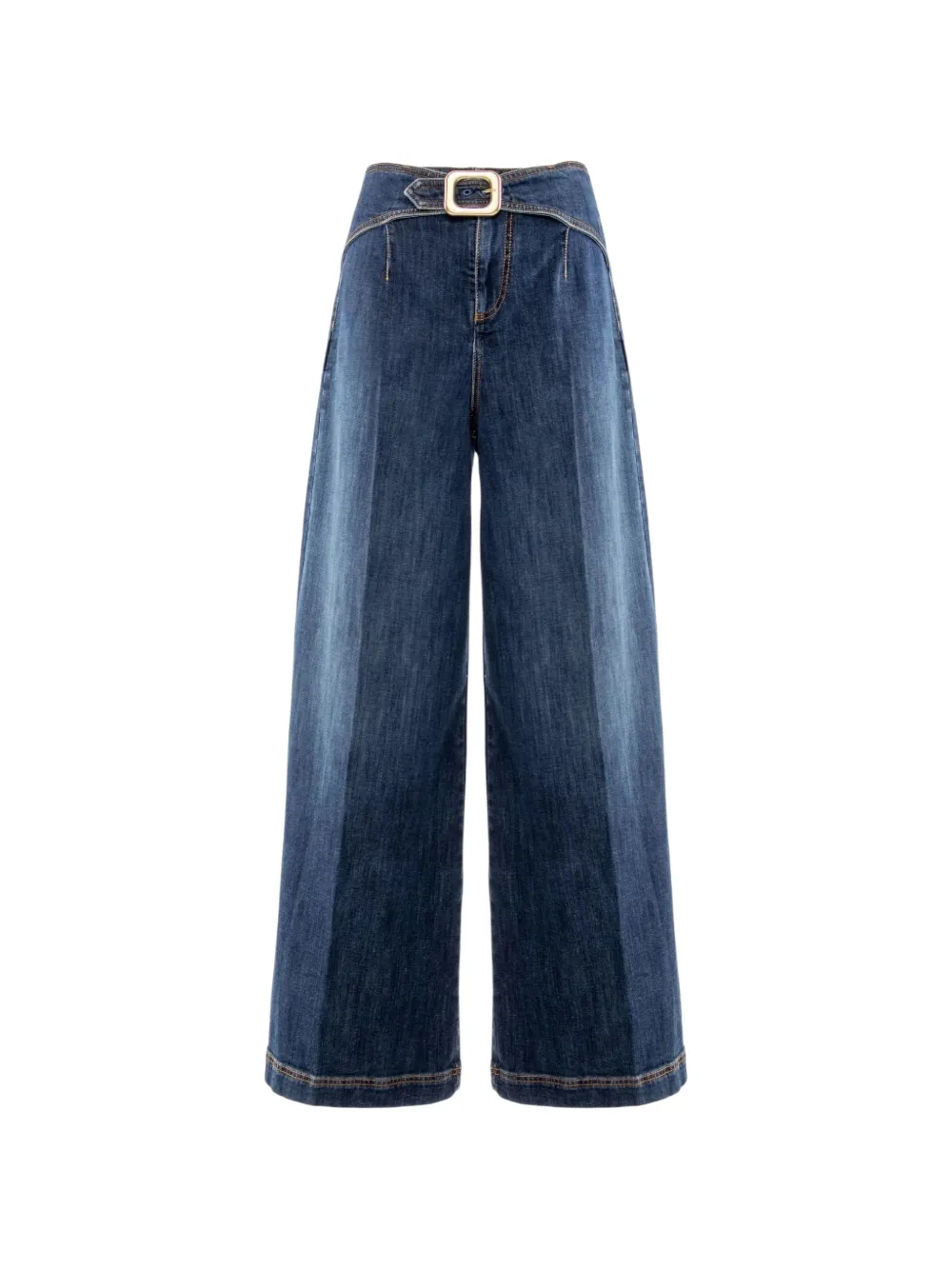 Nenette Serra Wide-Leg-Jeans mit Schnalle - Blau