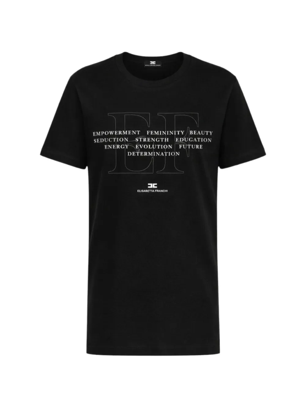 Elisabetta Franchi embroidered logo-print T-shirt - Schwarz
