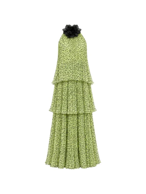 Charo Ruiz Ibiza polka-dot pleated maxi dress