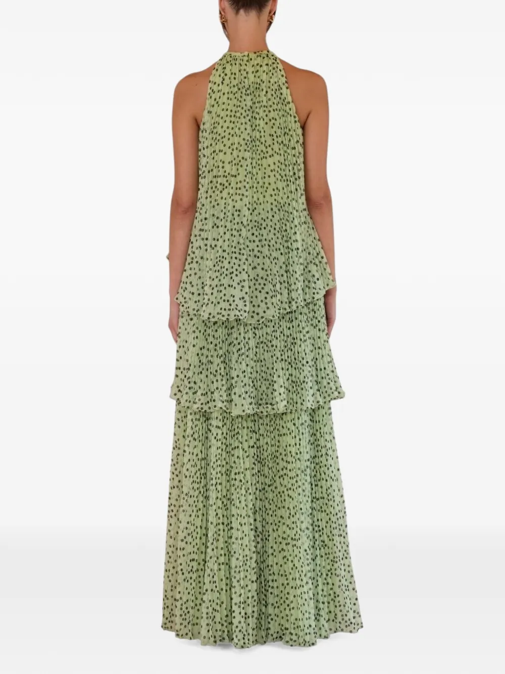 Charo Ruiz Ibiza Geplooide maxi-jurk met stippen Groen