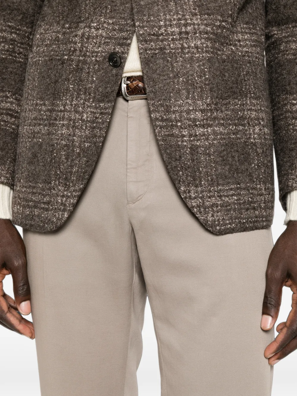 Incotex Broek met zak en riemlus Beige