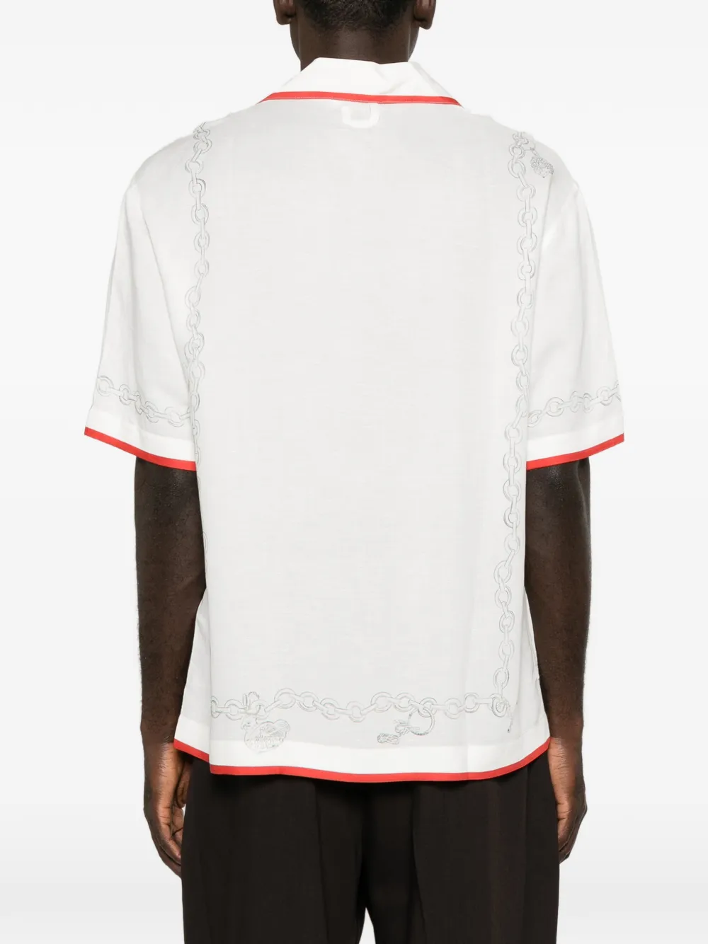 Jacquemus chain-print short-sleeve shirt Wit