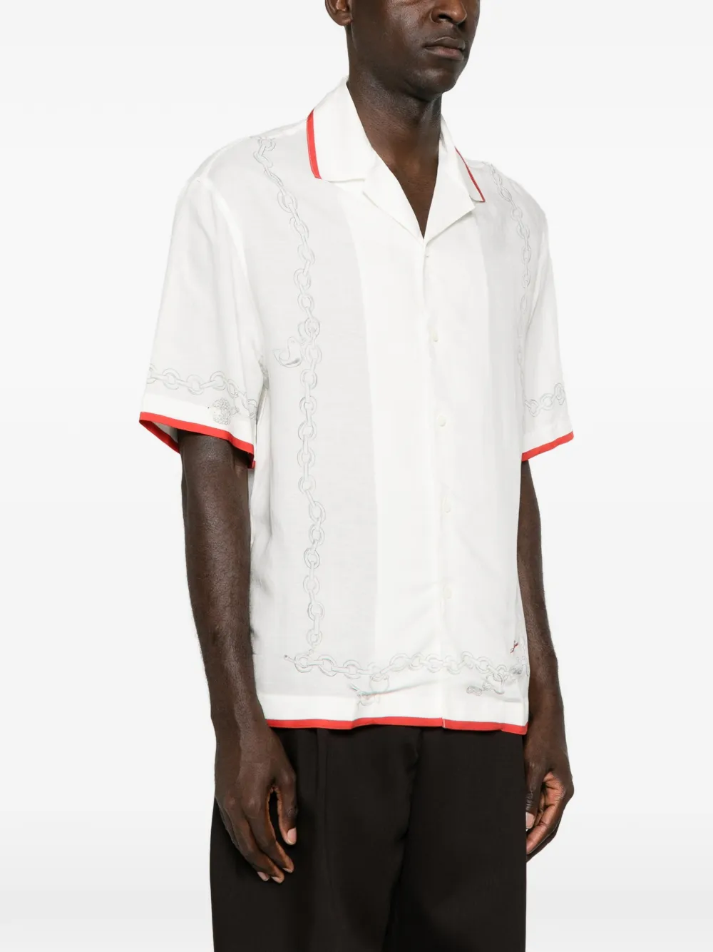 Jacquemus chain-print short-sleeve shirt Wit