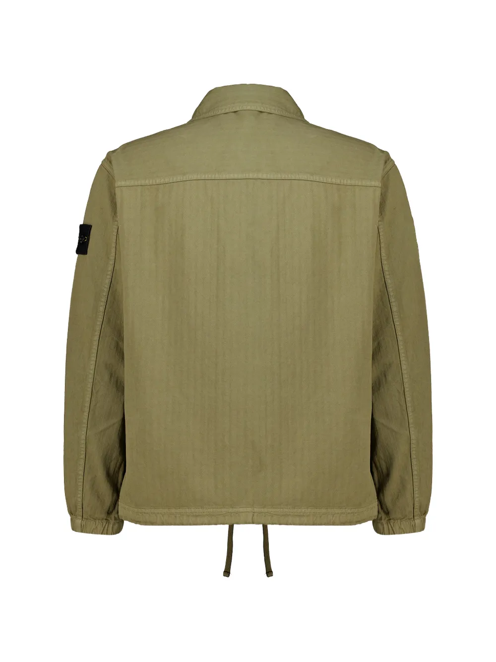 Stone Island 1200014 cotton herringbone overshirt Groen