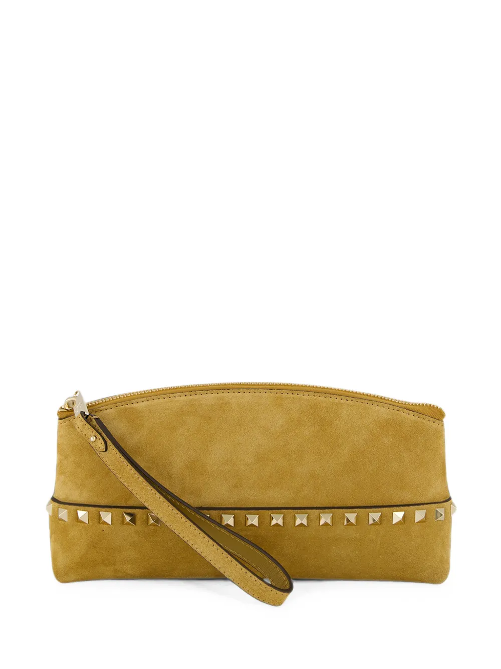 Valentino Garavani Rockstud suede clutch bag - Toni neutri