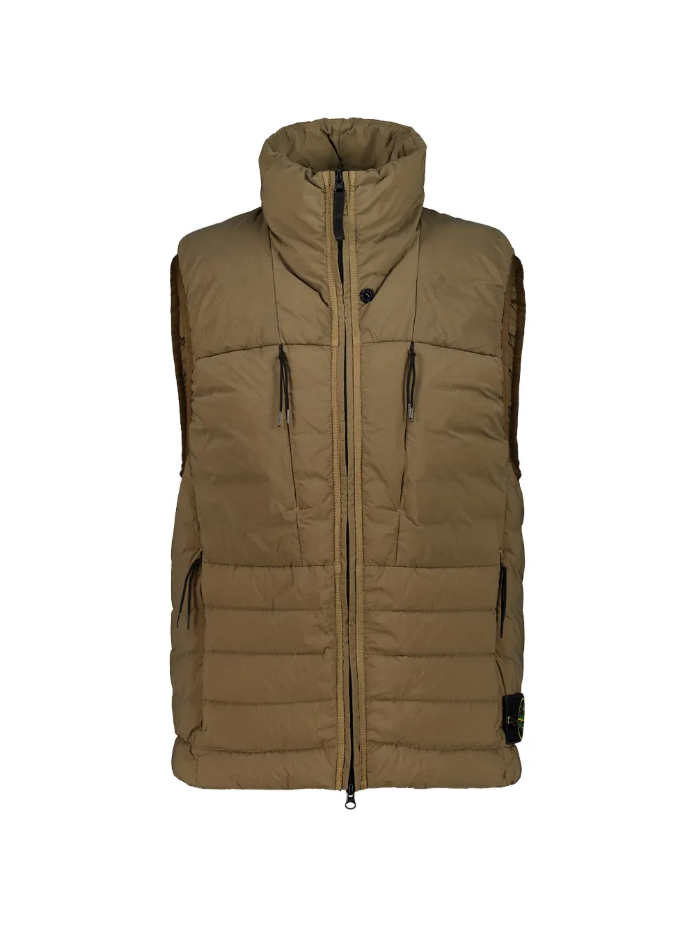 Stone Island Quilted High-neck Gilet In Brown