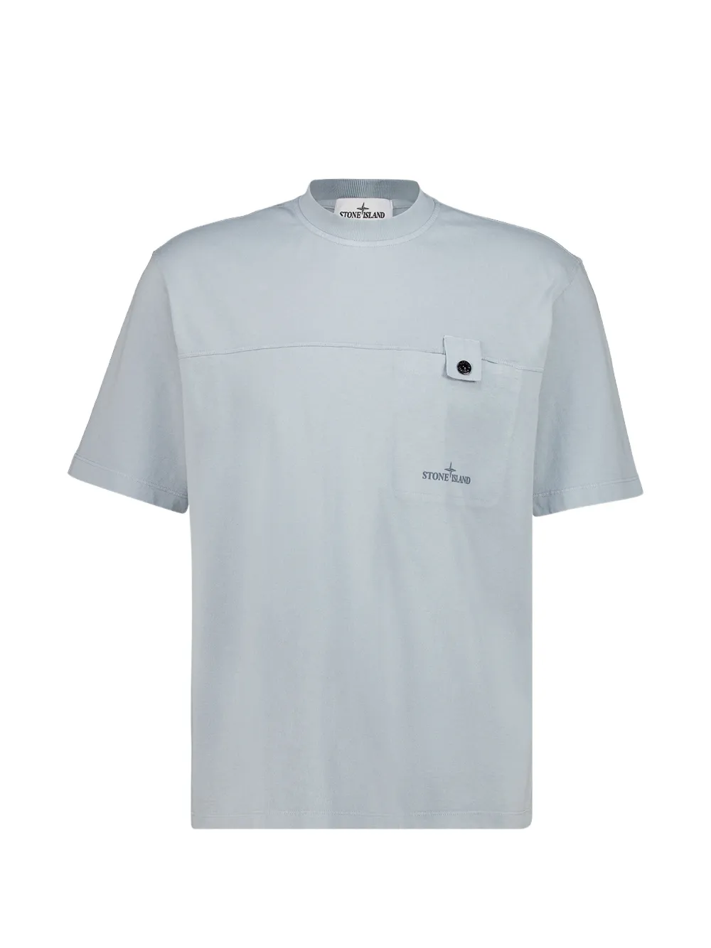 Stone Island Logo-print Chest-pocket T-shirt In Grey