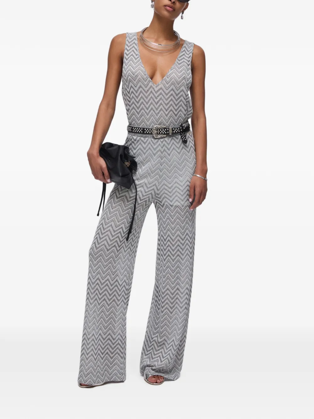 LIU JO Gebreide tanktop met chevron-patroon Grijs