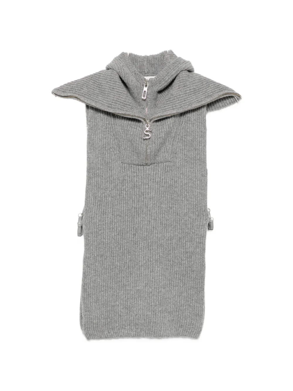 Sportmax ribbed-knit hooded knit - Grau